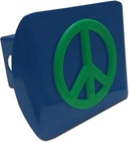 img 1 attached to Green Peace Sign Blue Metal Hitch Cover