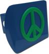 green peace sign blue metal hitch cover logo