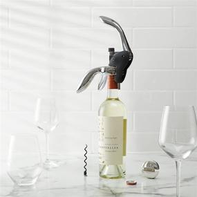 img 3 attached to 🍷 Houdini Corkscrew Wine Opener with Foil Cutter, Extra Spiral - Black