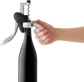 img 1 attached to 🍷 Houdini Corkscrew Wine Opener with Foil Cutter, Extra Spiral - Black