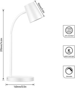 img 2 attached to 💡 Ominilight LED Desk Lamp - Compact & Adjustable Reading Table Lamp with 3 Touch Levels - Ideal for Home Office Use (White)