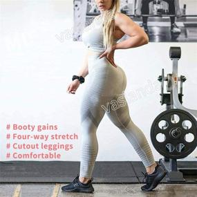 img 2 attached to 👖 Vaslanda Ruched Seamless Yoga Pants - High Waisted Workout Leggings for Lifting Butt, Booty, and Active Lounge - Tights Trousers
