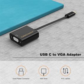 img 3 attached to Адаптер USB C к VGA - Кабельный адаптер USB Type C к VGA от CableCreation для MacBook Pro 2020, Mac Mini, Surface Book 2, Chromebook Pixel, Dell XPS 13, iPad Pro 2020, Galaxy S20, S10 Plus - Черный.