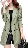 women's button up faux leather blazer coat jacket by tanming logo