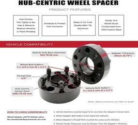 img 2 attached to 🔧 Адаптеры колесных проставок с осевым штырем 5x4.50 на 5x4.50 (5x114.3 на 5x114.3) - набор из 2 штук | Диаметр осевого отверстия 70.50 мм | Толщина 20 мм | Резьба 1/2x20 | Запчасти для колесных аксессуаров