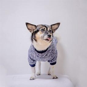 img 3 attached to 🐾 Cozy Trio: Knitted Dog Hoodies Set of 3 for Small Dogs Cats - Warm Stretchy Pet Sweaters, Pullovers, and Sweatshirts for Winter