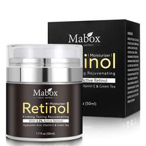 img 3 attached to Mabox Retinol Moisturizer Cream for Face and Eye Area: Ultimate Anti-Aging Solution with Retinol, Hyaluronic Acid, Vitamin E, and Green Tea