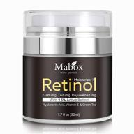 mabox retinol moisturizer cream for face and eye area: ultimate anti-aging solution with retinol, hyaluronic acid, vitamin e, and green tea logo