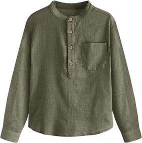 img 3 attached to Inorin Button Henley Sleeve Lightweight Boys' Clothing