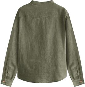 img 2 attached to Inorin Button Henley Sleeve Lightweight Boys' Clothing