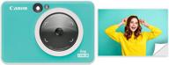 canon ivy cliq 2 instant camera printer with mini photo printing, turquoise (matte) logo