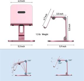 img 3 attached to 📱 Yoobao Tablet Stand Holder - Foldable Adjustable Phone Stand for Desk/Kitchen/Meeting - Ideal for iPad Pro, Portable Monitor & More (4-13") - Rose Gold - 1 Pack