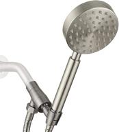 🚿 metal handheld shower head with hose - 100% metal construction, detachable spray head, adjustable holder, extra long 75" stainless steel hose, brushed nickel finish logo