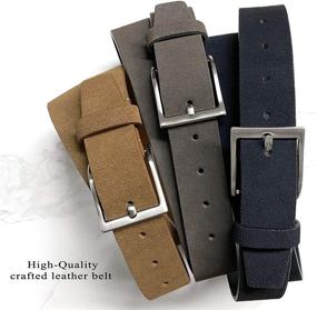 img 3 attached to 👔 Genuine Suede Leather Men's Casual Accessories and Belts for Men