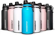 🌊 momentum hydration sports bottle 32oz - easy-carry loop handle & double wall vacuum insulation technology (ocean blue) логотип