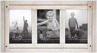 🖼️ americanflat aspen white collage picture frame - 3 displays, 4x6 photos - textured wood & polished glass - horizontal & vertical formats - wall & tabletop logo