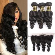 qthair 12a grade brazilian virgin hair body wave with frontal - premium quality with baby hair, 100% unprocessed brazilian human hair bundles (20 22 24+18, natural color) - lace frontal included logo
