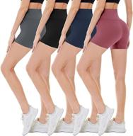 🩳 campsnail 4 pack women's high waist biker shorts - soft 5" summer shorts for running and athletic activities with spandex material логотип