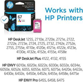 img 3 attached to HP 67 Tri-color Ink Cartridge for HP DeskJet 1255, 2700, 4100 Series, ENVY 6000, 6400 Series - Compatible with Instant Ink, 3YM55AN