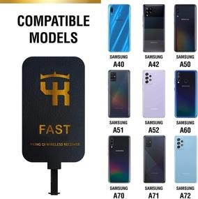 img 1 attached to 🔌 2000mA Fast Qi Receiver Type C - USB-C Wireless Charging Receiver for Samsung Galaxy A02s A10e A11 A12 A20 A21 A21s A31 A32 A41 A42 A90 - Qi Wireless Adapter USB-C - Samsung Qi Receiver Type C