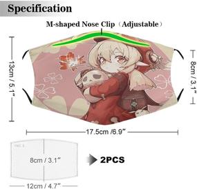 img 3 attached to 🎭 Genshin Impact Mask Fashion Anime Print Face Cover - Reusable Washable Adjustable Masks Bandana for Teens