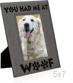 img 1 attached to 🐾 Engraved Grey Leather Picture Frame - Kate Posh - Dog Lover Gifts, Birthday Gifts, Pet Memorial Gifts, New Puppy Gifts, Paws and Bones Decor (5x7-Vertical)