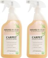 naturally clean carpet stain & odor cleaner: effective plant-based enzymes for safely removing pet/food 🧼 stains, grease & ink from carpets, rugs, upholstery & drapery - 24oz spray bottle, pack of 2 logo
