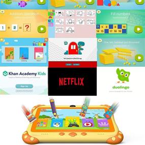 img 3 attached to 📱 Advanced Kids Tablet: 7'' Android 10 WiFi Tablet with 32G Memory, Dual Camera, Parental Control - Perfect for Boys & Girls, Pre Installed Kids Software & Support for YouTube/Netflix