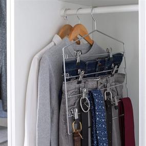 img 3 attached to 👕 Maximize Closet Space with the Organize It All Chrome 4 Tier Swing Arm Slack Closet Hanger