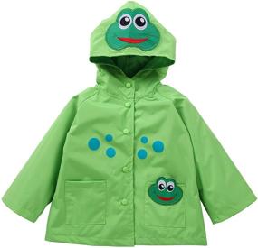 img 4 attached to Kids' Cute Hooded Raincoat - Waterproof Windbreaker Jacket with Long Sleeves for Boys and Girls