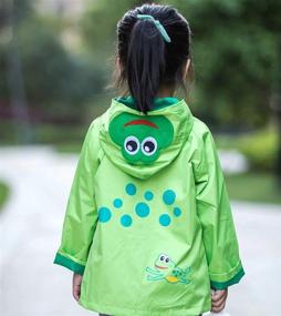 img 2 attached to Kids' Cute Hooded Raincoat - Waterproof Windbreaker Jacket with Long Sleeves for Boys and Girls