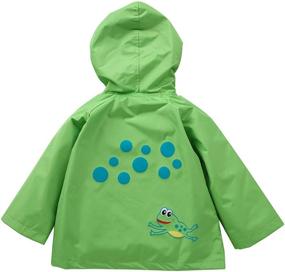 img 3 attached to Kids' Cute Hooded Raincoat - Waterproof Windbreaker Jacket with Long Sleeves for Boys and Girls