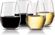 vivocci elegant stemless plastic wine glasses - unbreakable logo
