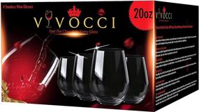 img 3 attached to Vivocci Elegant Stemless Plastic Wine Glasses - Unbreakable