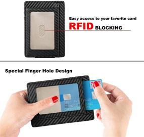 img 2 attached to 🔒 Premium WOGREZ Pocket Minimalist Leather Wallet with RFID Blocking Technology