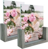 🖼️ crugla 5x7 photo picture frames - frameless tempered glass double sided frames for tabletop display of 5x7 photograph - home decor, 2 packs логотип