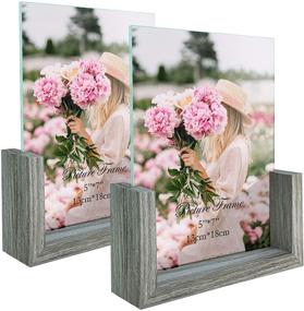 img 4 attached to 🖼️ CRUGLA 5x7 Photo Picture Frames - Frameless Tempered Glass Double Sided Frames for Tabletop Display of 5x7 Photograph - Home Decor, 2 Packs