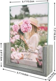 img 3 attached to 🖼️ CRUGLA 5x7 Photo Picture Frames - Frameless Tempered Glass Double Sided Frames for Tabletop Display of 5x7 Photograph - Home Decor, 2 Packs