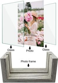 img 1 attached to 🖼️ CRUGLA 5x7 Photo Picture Frames - Frameless Tempered Glass Double Sided Frames for Tabletop Display of 5x7 Photograph - Home Decor, 2 Packs