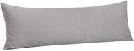 ntbay stone washed cotton body pillow cover: allergy-reducing, breathable pillowcase for adults and pregnant women, 20 x 54 inches, grey logo