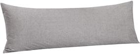 img 4 attached to NTBAY Stone Washed Cotton Body Pillow Cover: Allergy-Reducing, Breathable Pillowcase for Adults and Pregnant Women, 20 x 54 Inches, Grey