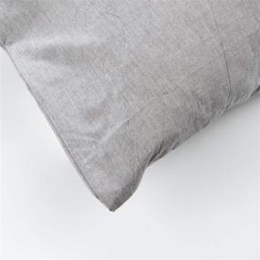img 2 attached to NTBAY Stone Washed Cotton Body Pillow Cover: Allergy-Reducing, Breathable Pillowcase for Adults and Pregnant Women, 20 x 54 Inches, Grey