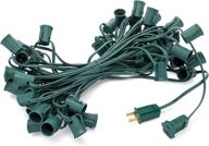 🎄 holiday lighting outlet c9 christmas light string, patio event lighting, 50 feet, green cord, 12-inch socket spacing, e17 base логотип