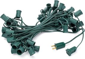 img 4 attached to 🎄 Holiday Lighting Outlet C9 Christmas Light String, Patio Event Lighting, 50 Feet, Green Cord, 12-Inch Socket Spacing, E17 Base