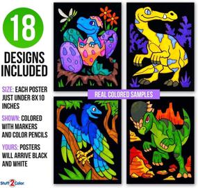 img 2 attached to Super Velvet Coloring Posters Dinosaurs