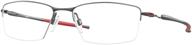 π titanium rectangular prescription glasses by oakley ox5113 logo