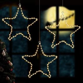 img 4 attached to SOLLED Christmas Decorations Window Star Lights: Remote-Controlled Twinkle Star Lights with Timer, 8 Lighting Modes – 3 Packs