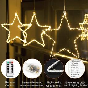 img 1 attached to SOLLED Christmas Decorations Window Star Lights: Remote-Controlled Twinkle Star Lights with Timer, 8 Lighting Modes – 3 Packs