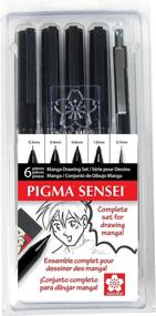 img 2 attached to 🖌️ Улучшите своё искусство манги с помощью набора для рисования Sakura 50200 Pigma Sensei 6-Piece - черный.