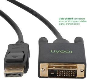 img 1 attached to Кабель DisplayPort на DVI 6,6 фута - UVOOI кабель адаптера DP на DVI-D мужской к мужскому для ПК, ноутбука, телевизора, проектора, монитора и других устройств - золотистый.